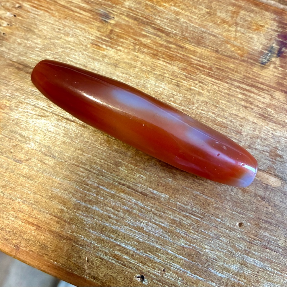 Carnelian Amulet Vintage Red Agate 3” Focal Bead - Picture 3 of 7
